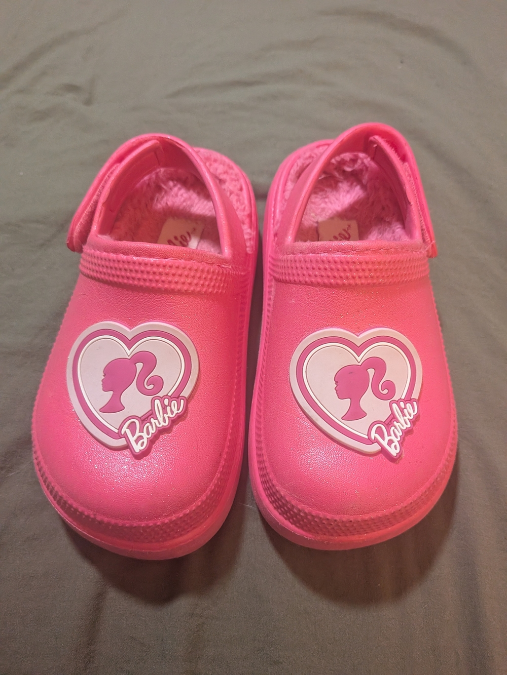 Barbie Faux Fur Lined Clogs With Adjustable Heel Strap Size 10